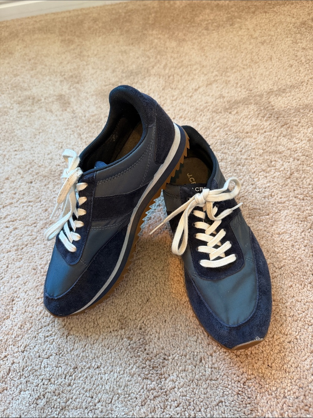 JCrew Navy Suede & Nylon Trainer Sneakers